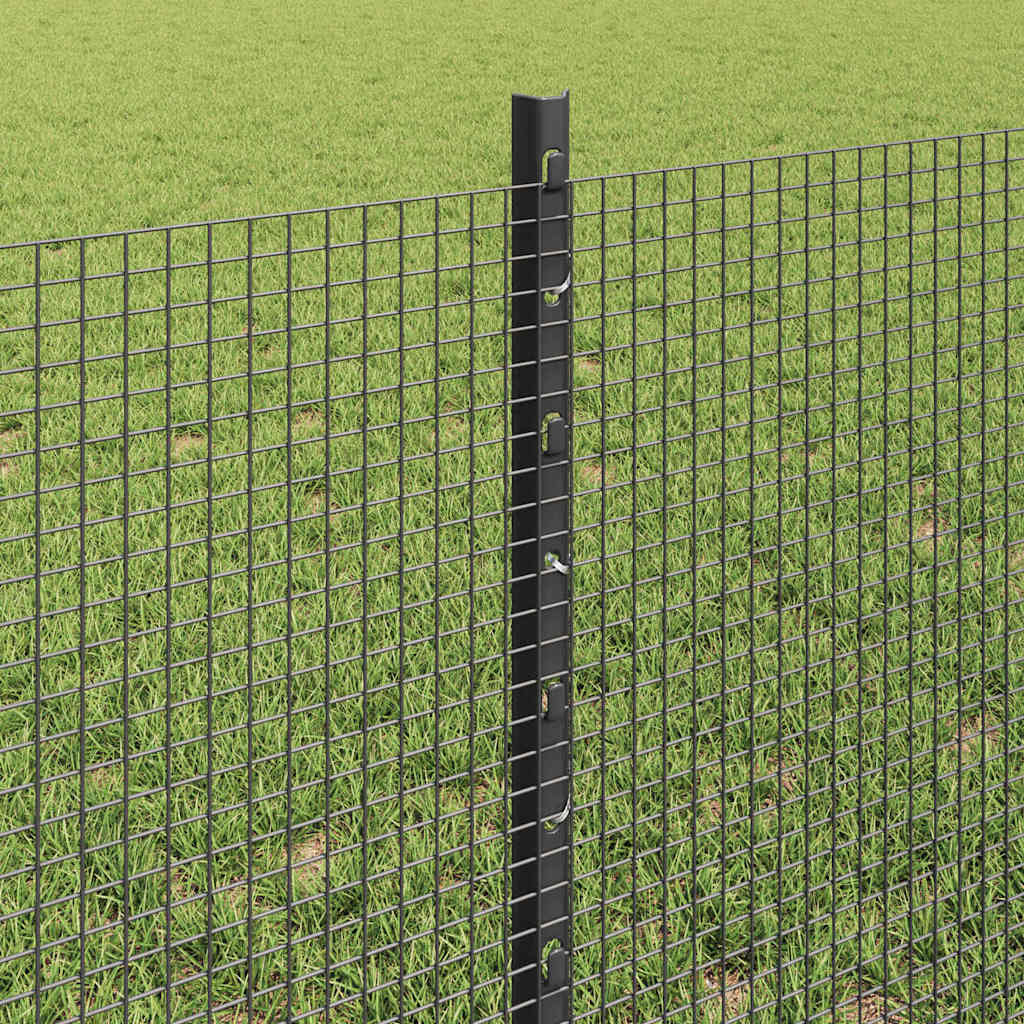 Sveiset trådgjerde med stolper 100 x 0,6 m PVC-belagt stål Grå