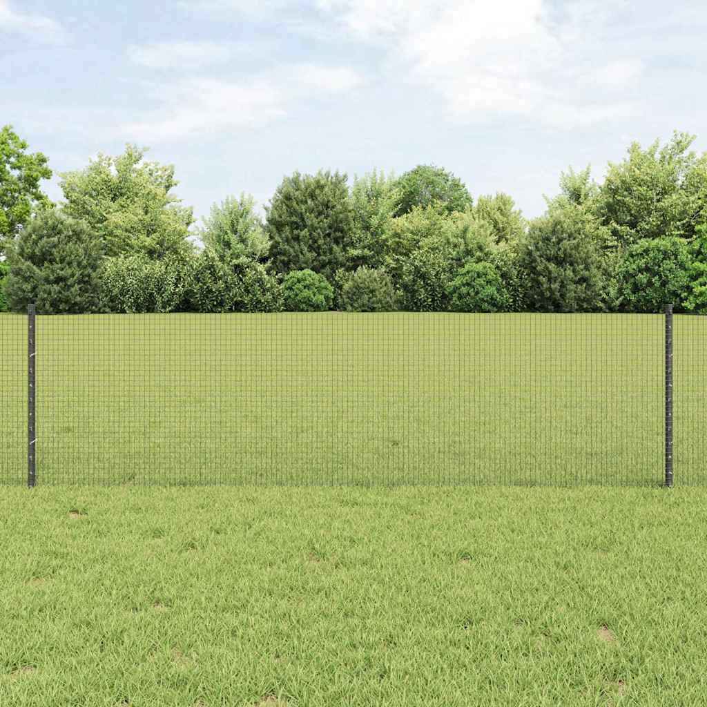 Sveiset trådgjerde med stolper 100 x 0,6 m PVC-belagt stål Grå