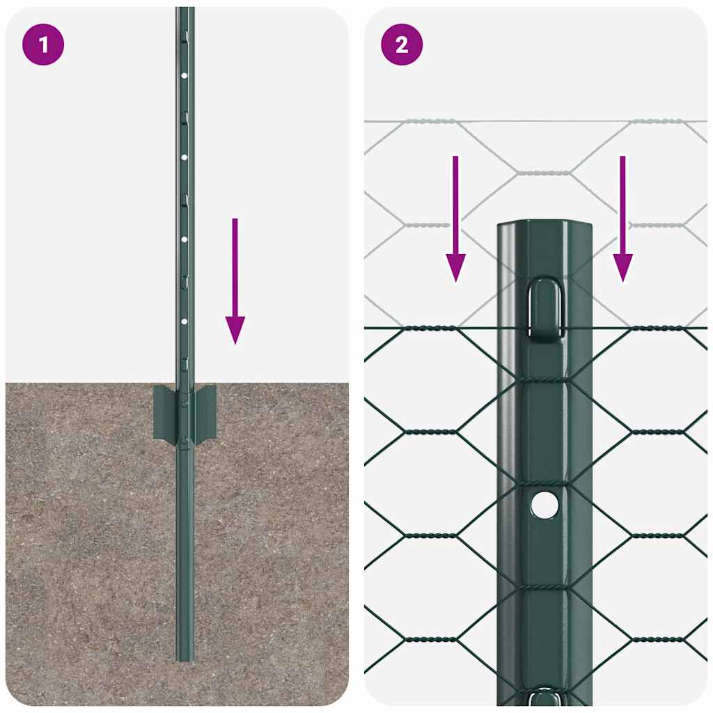 Sveist trådgjerde 10 x 0,4 m PVC-belagt stål Grønn Mesh
