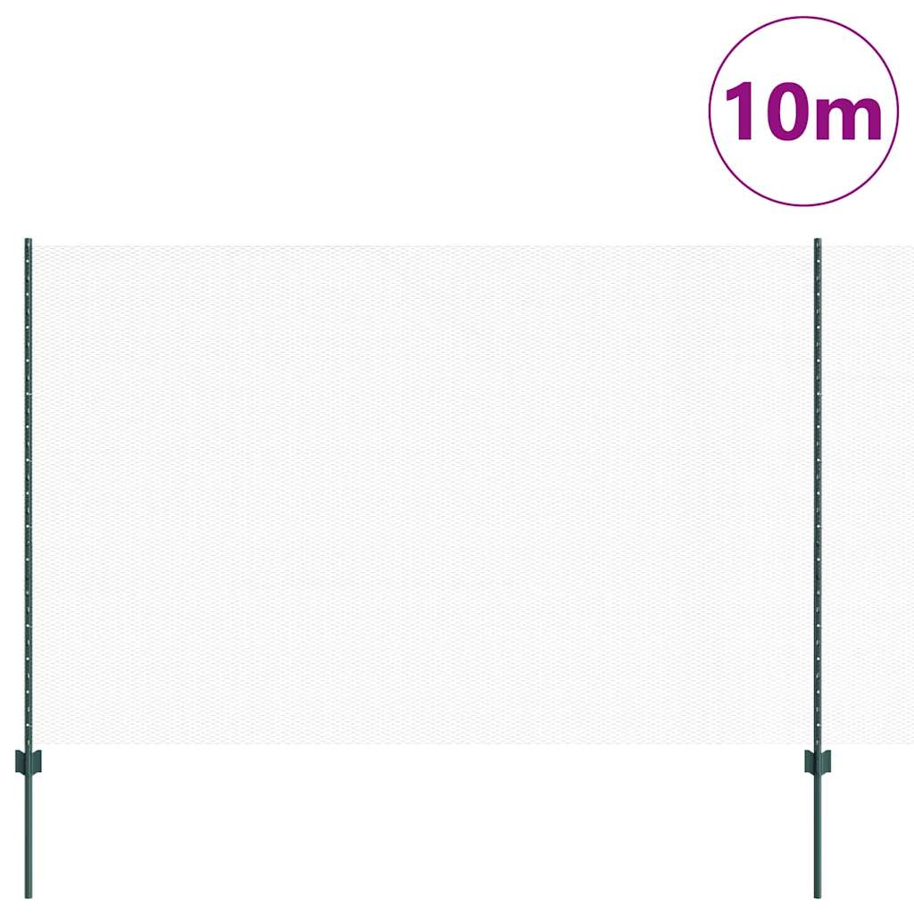 Sekskantet gjerde med post 10 x 1,6 m PVC-belagt stål Grønn