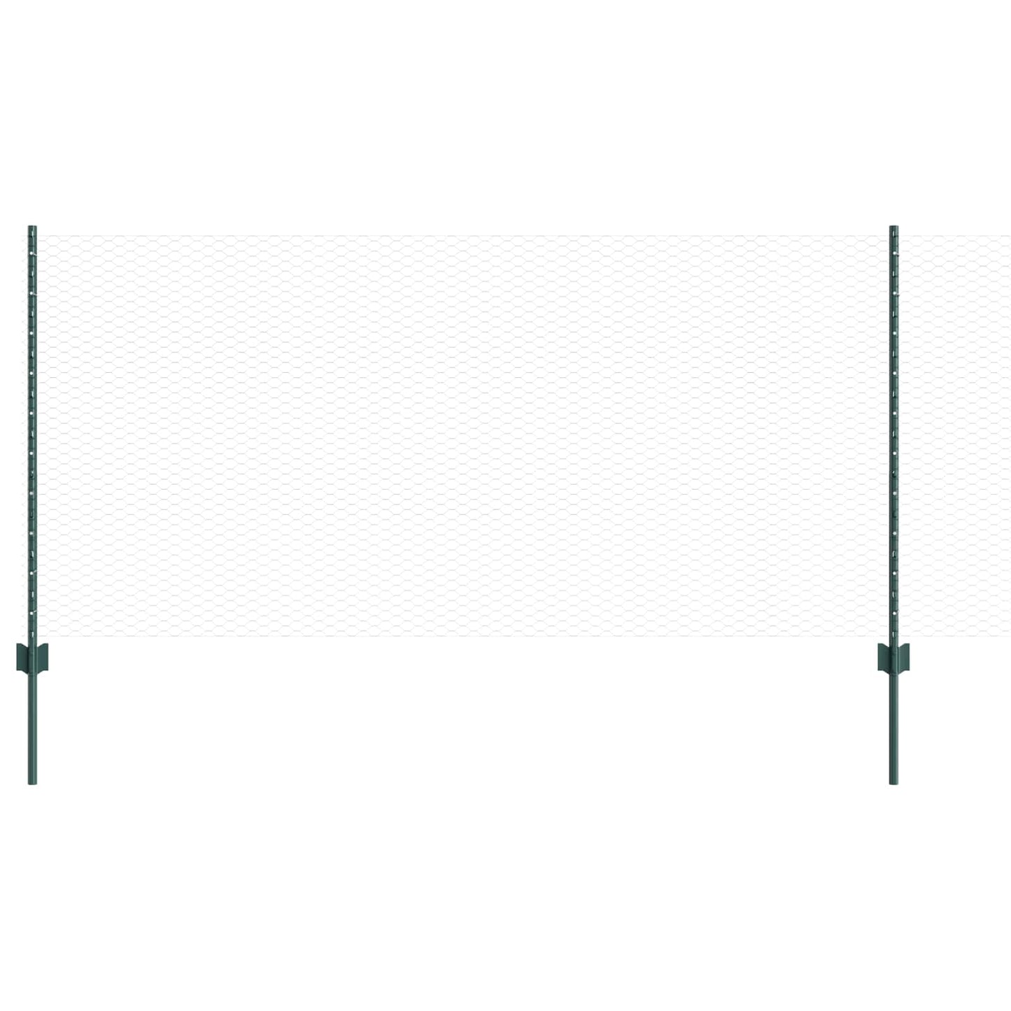 Sekskantet gjerde med post 25 x 1 m PVC-belagt stål Grønn Mesh