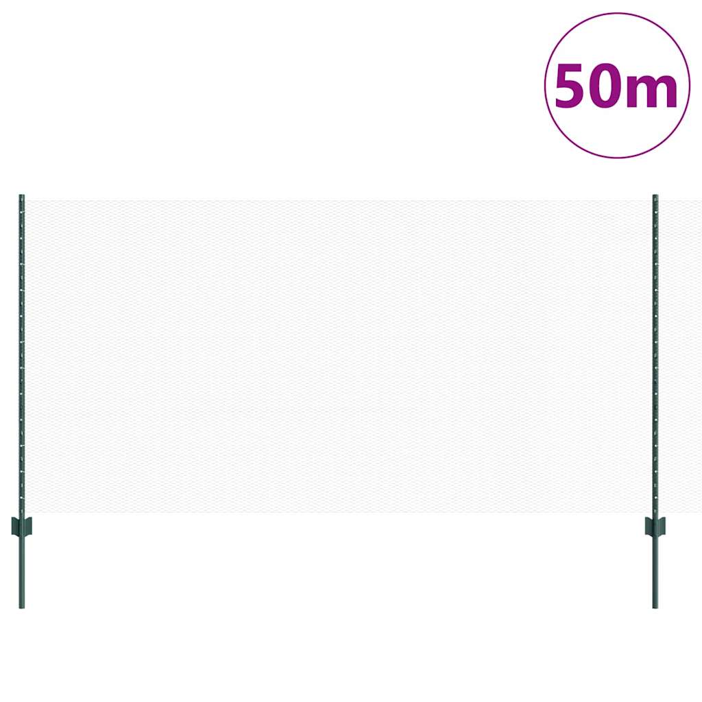 Sekskantet gjerde med post 50 x 1,2 m PVC-belagt stål Grønn