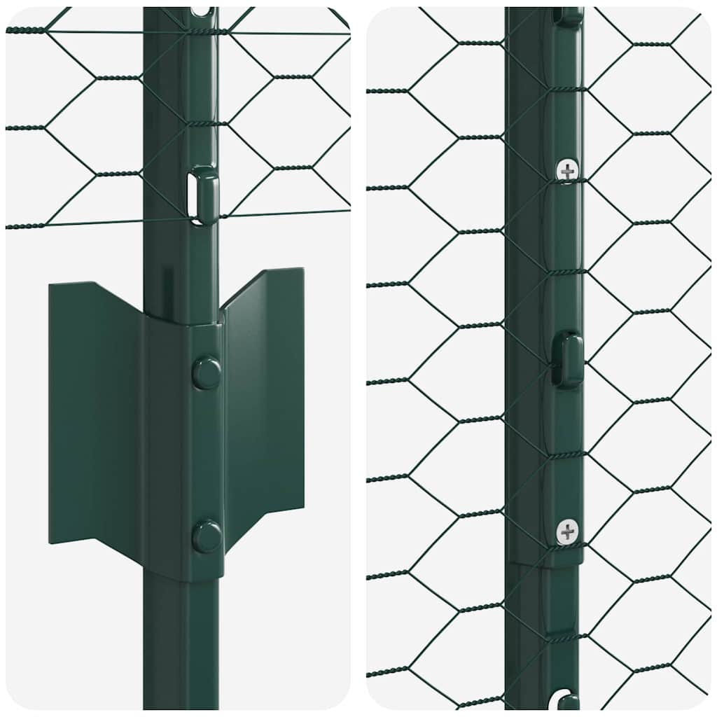 Sekskantet gjerde med post 50 x 1,6 m PVC-belagt stål Grønn