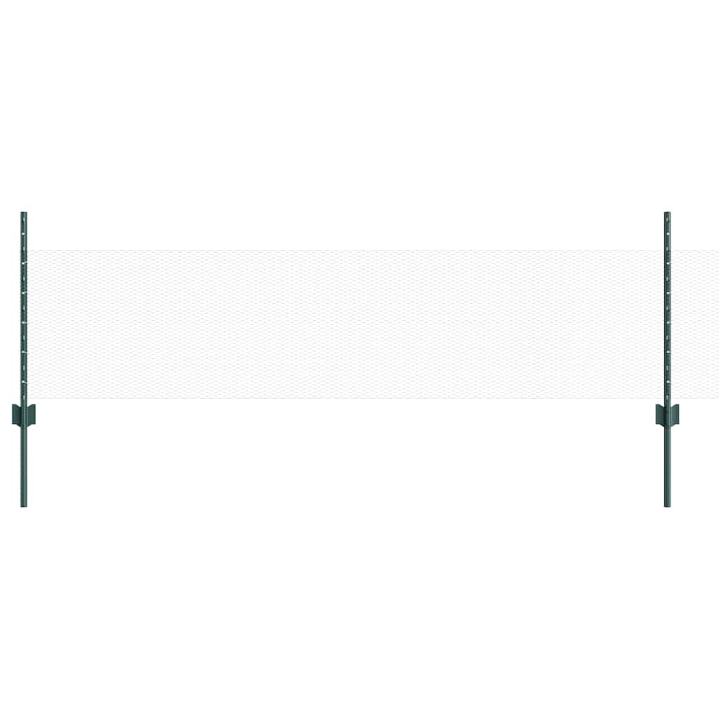 Sekskantet gjerde med post 100 x 0,5 m PVC-belagt stål Grønn