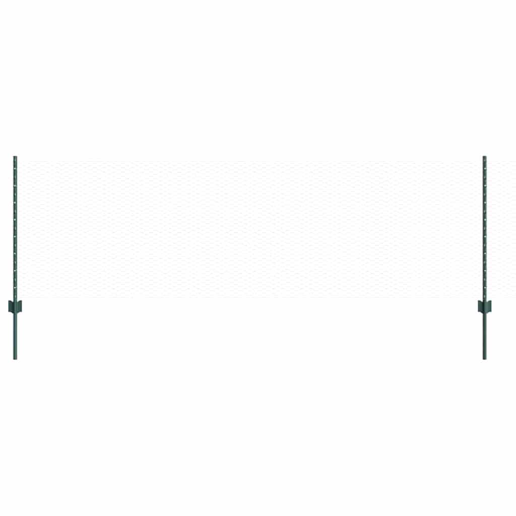 Sekskantet gjerde med post 100 x 0,8 m PVC-belagt stål Grønn