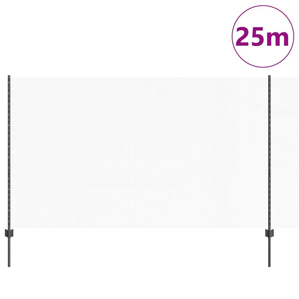 Sekskantet gjerde med post 25 x 1,4 m PVC-belagt stål Grå Mesh