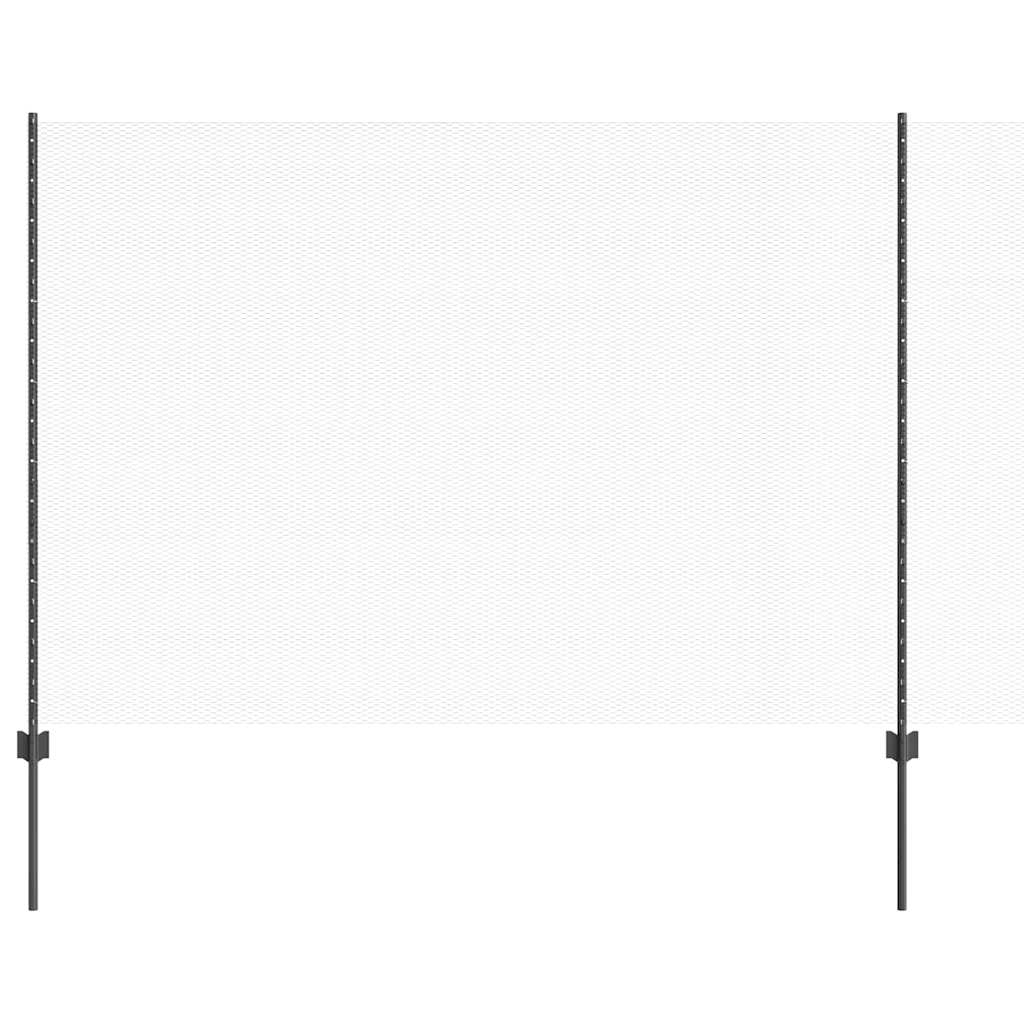 Sekskantet gjerde med post 25 x 1,5 m PVC-belagt stål Grå Mesh
