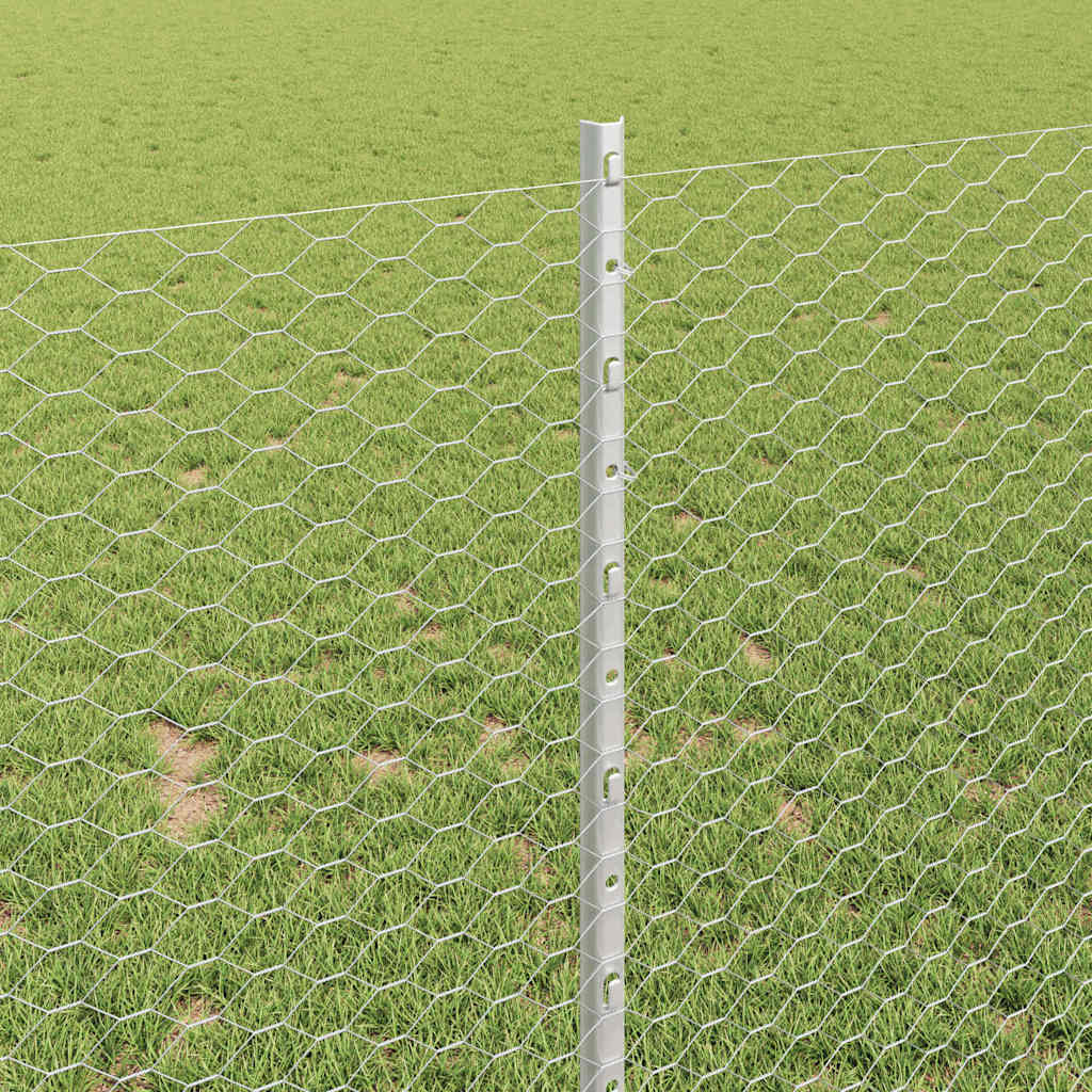 Gjerde med innlegg. sølv 1 x 10 m Stål