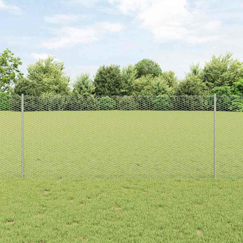 Gjerde med innlegg. sølv 1 x 10 m Stål