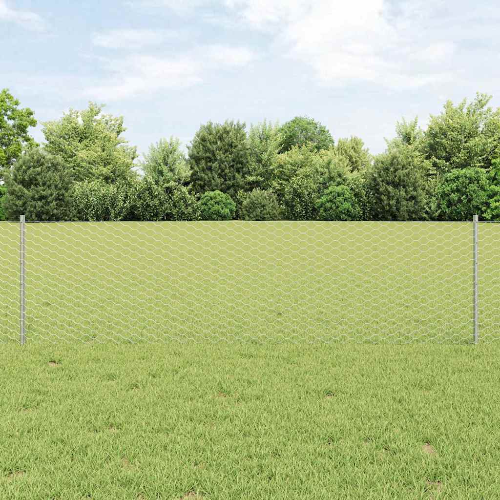 Gjerde med innlegg. sølv 0.6 x 25 m Stål