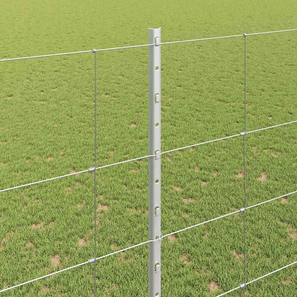 Utendørs Viltgjerde med Stolper 25 x 1,6 m Galvanisert stål