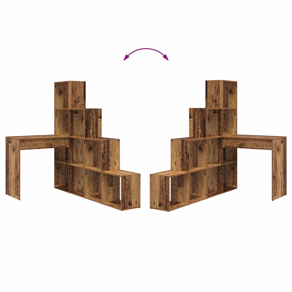 Hjørneskrivebord med hylle Gamle tre 101,5 x 149,5 x 149,5 cm