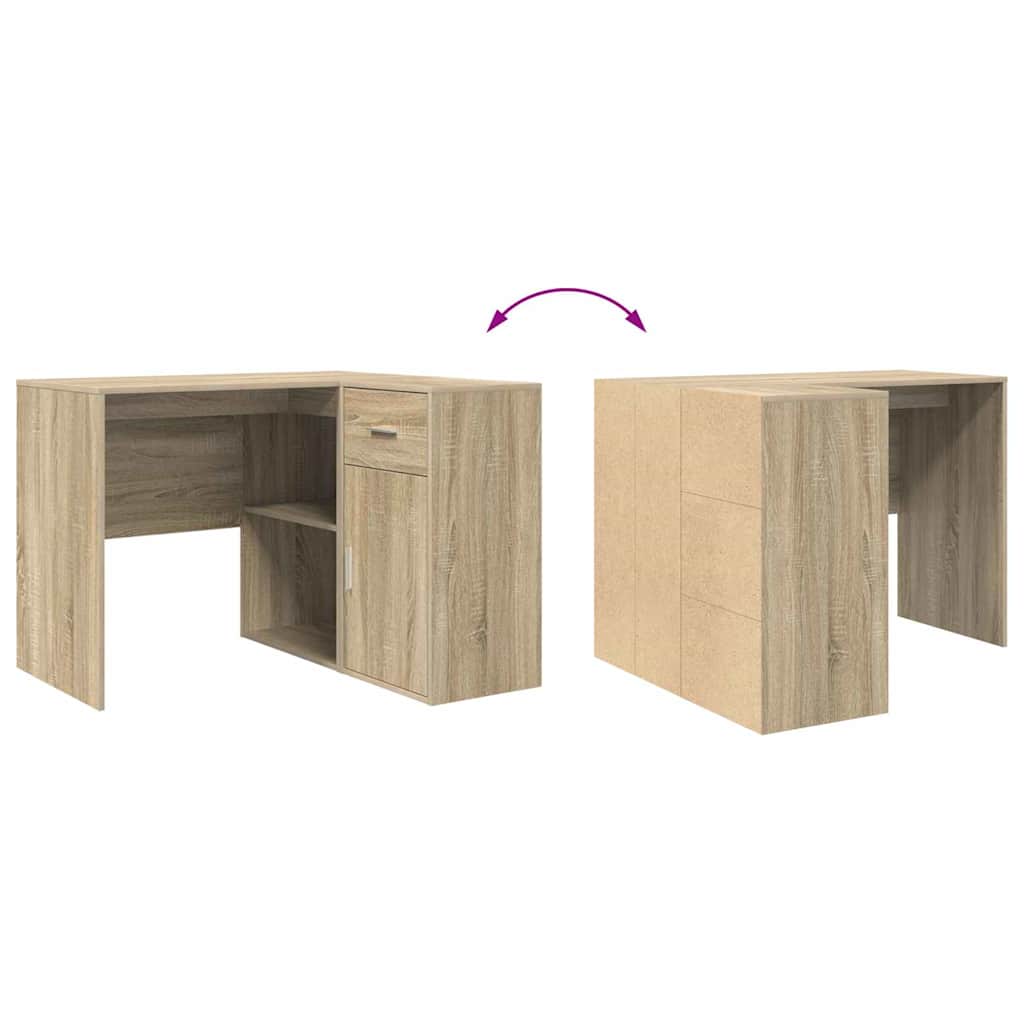 Hjørneskrivebord med skuff Sonoma eik 102 x 88 x 75 cm