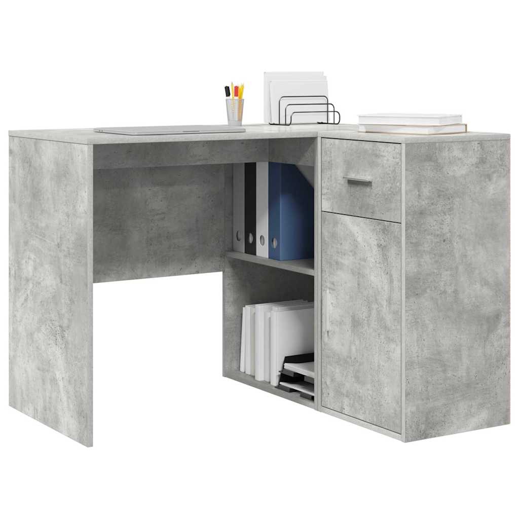 Hjørneskrivebord med skuff Betonggrå 102 x 88 x 75 cm