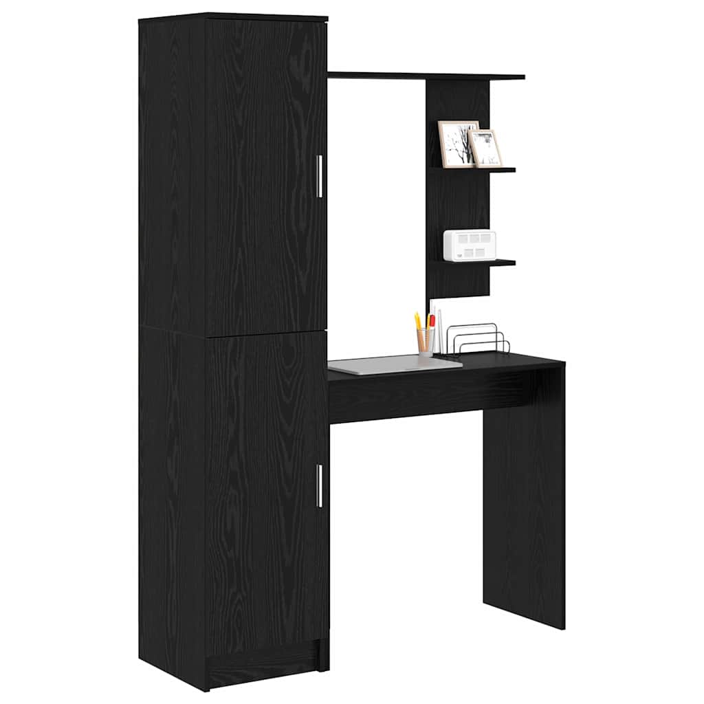 Skrivebord 2 pcs Svart Eik