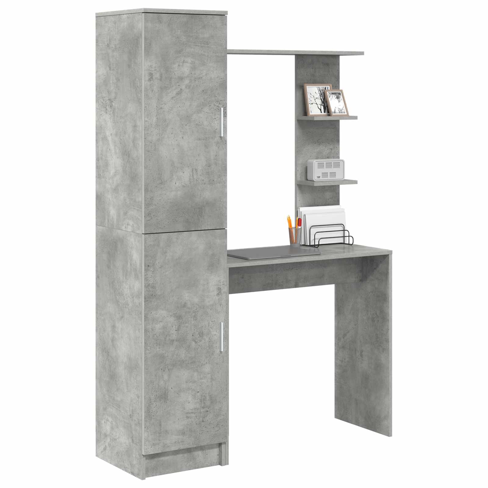Skrivebord 2 pcs Betonggrå vidaXL