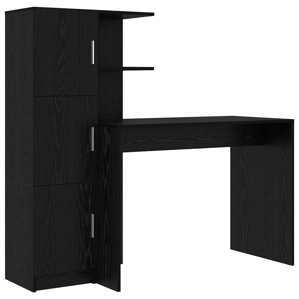 Skrivebord 2 pcs Svart Eik