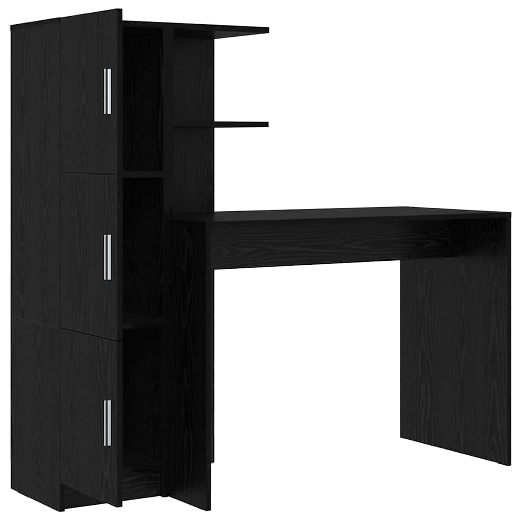 Skrivebord 2 pcs Svart Eik
