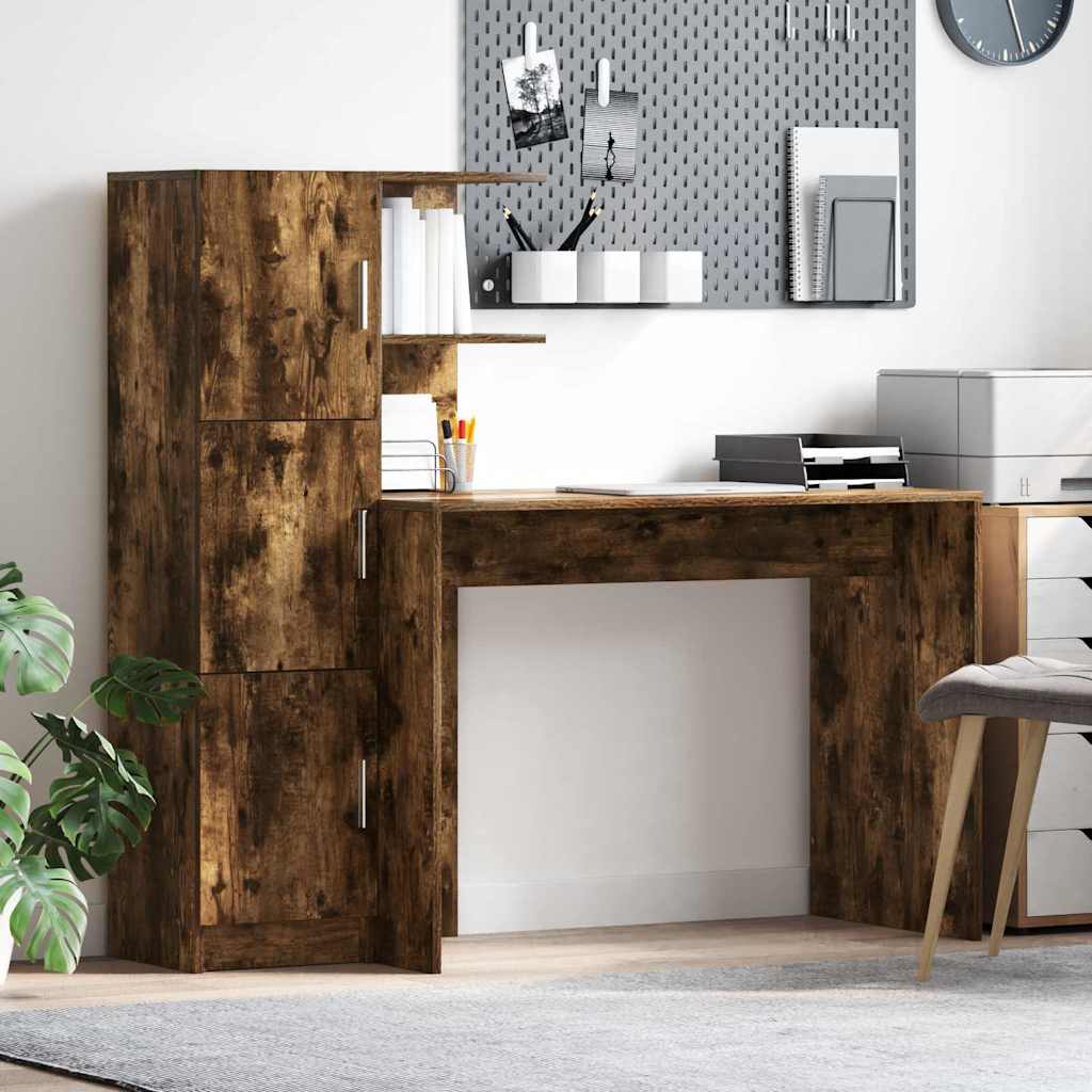 Skrivebord 2 pcs Røkt eik