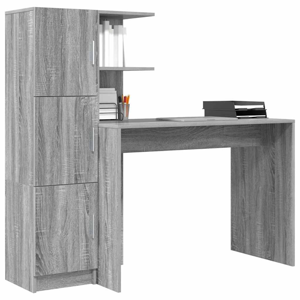 Skrivebord 2 pcs Grå Sonoma