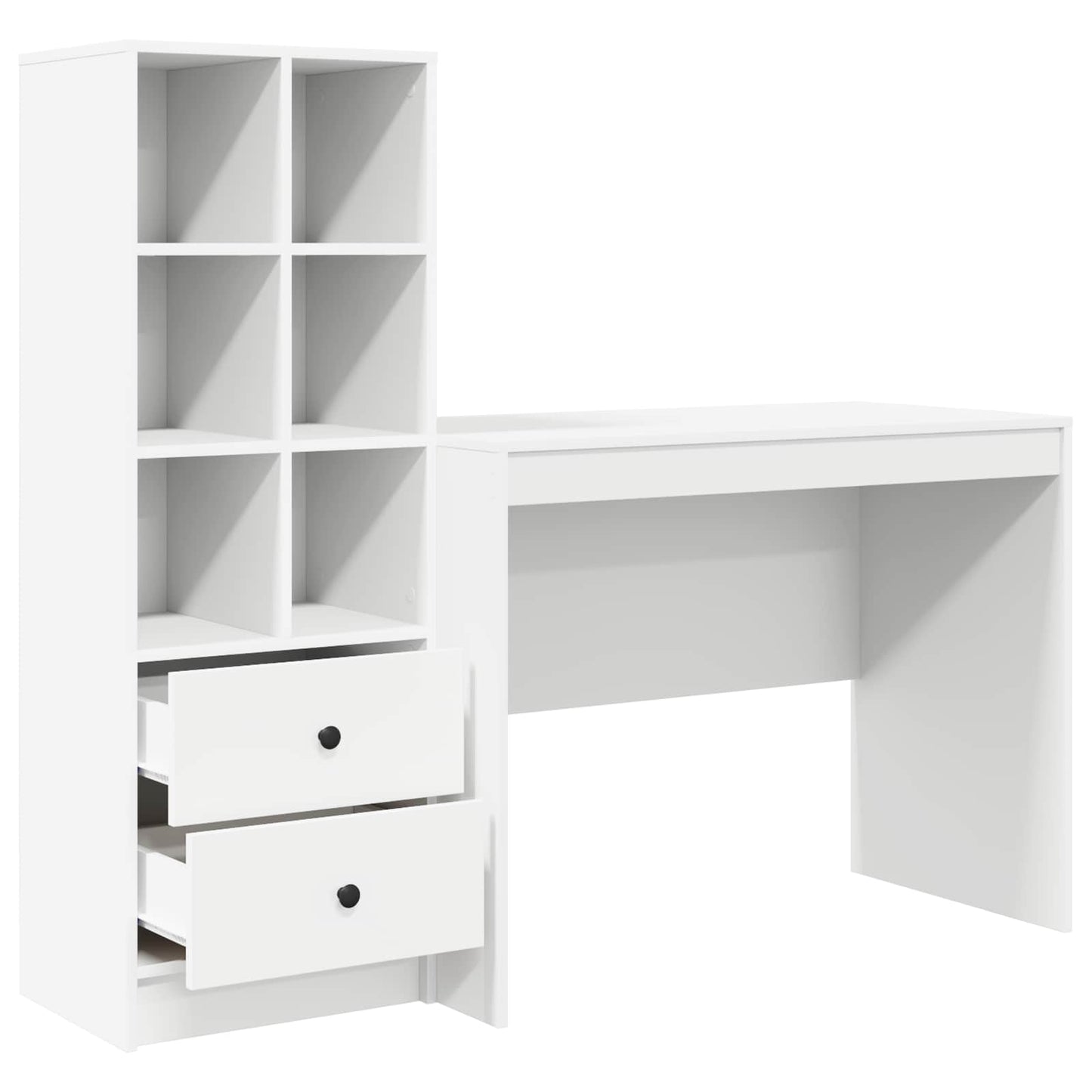 Skrivebord med skuff 2 pcs Hvit