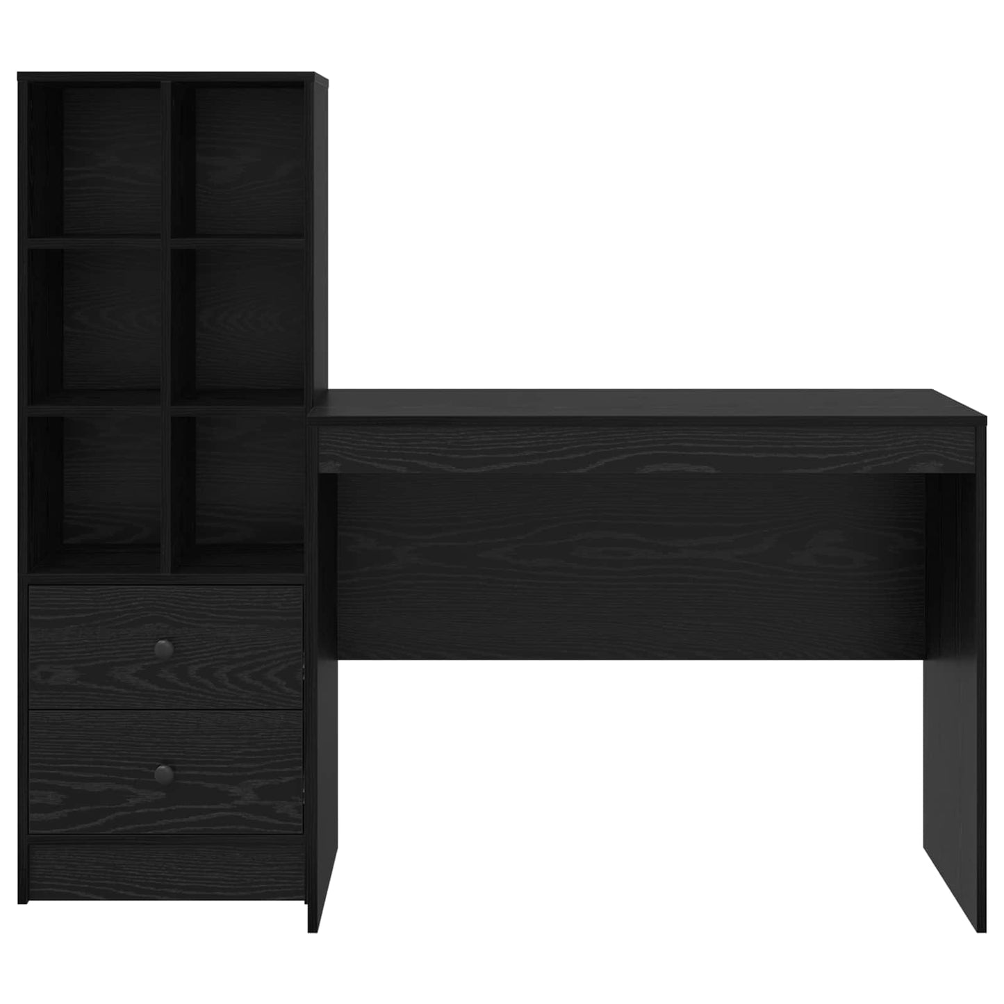 Skrivebord med skuff 2 pcs Svart Eik