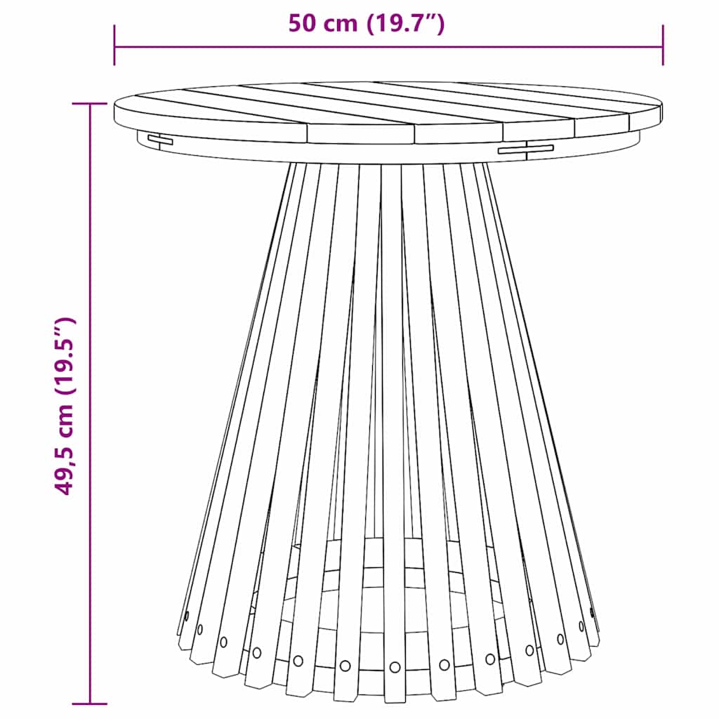 Sidetabell Brun 50 x 50 x 49,5 cm Massivt Teaktre