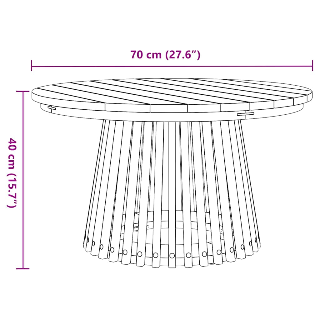 Sidetabell Brun 70 x 70 x 40 cm Massivt Teaktre