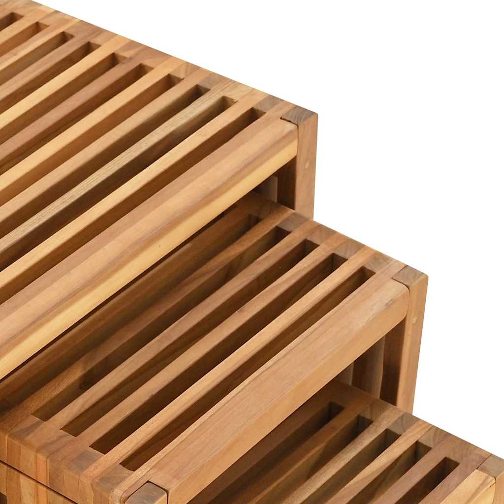 Hagesidebord 3 pcs Brun 33 x 44,5 x 51 cm Massivt Teaktre