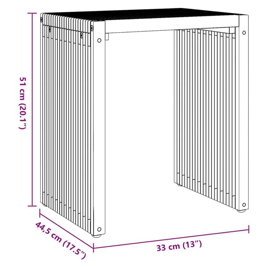 Hagesidebord 3 pcs Brun 33 x 44,5 x 51 cm Massivt Teaktre
