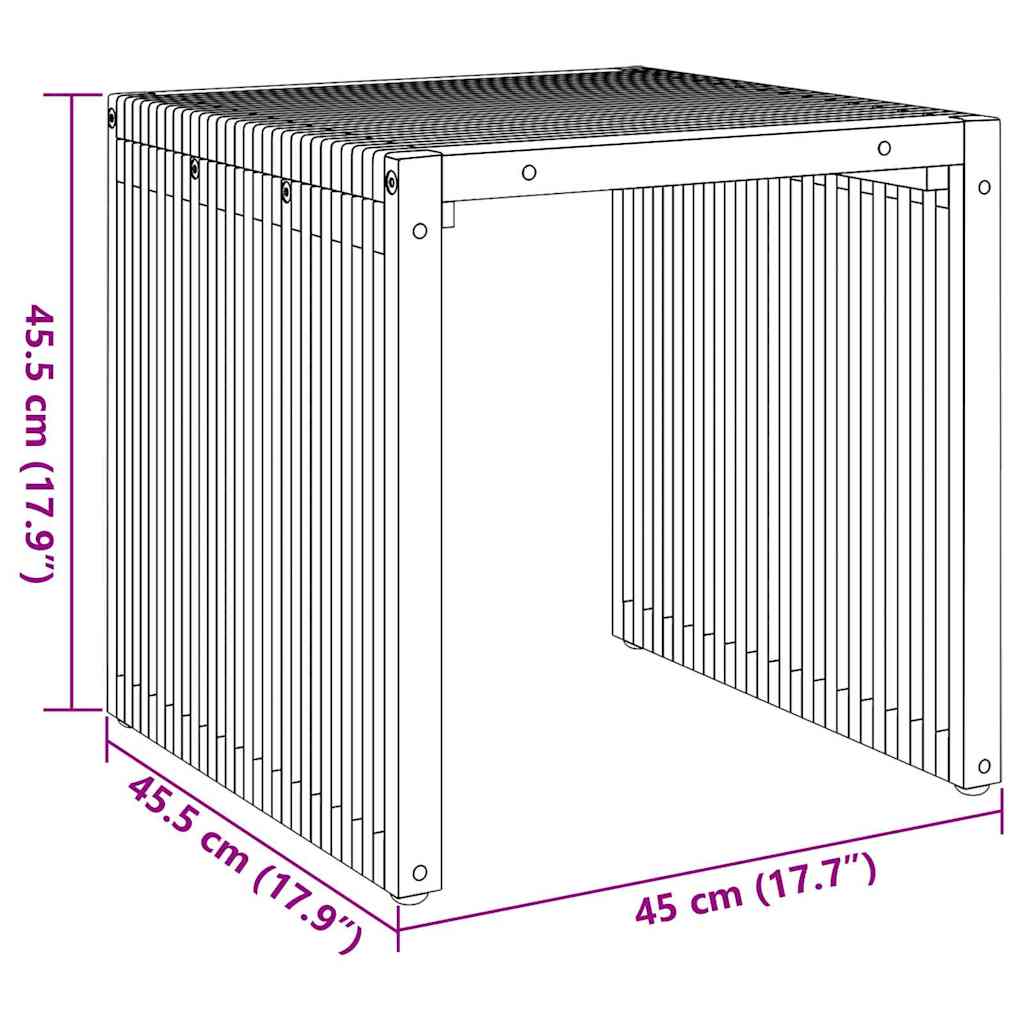 Hagesidebord Brun 45 x 42,5 x 45 cm Massivt Teaktre