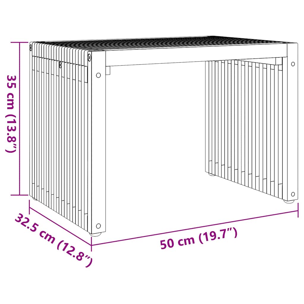 Hagesidebord Brun 50 x 32,5 x 35 cm Massivt Teaktre
