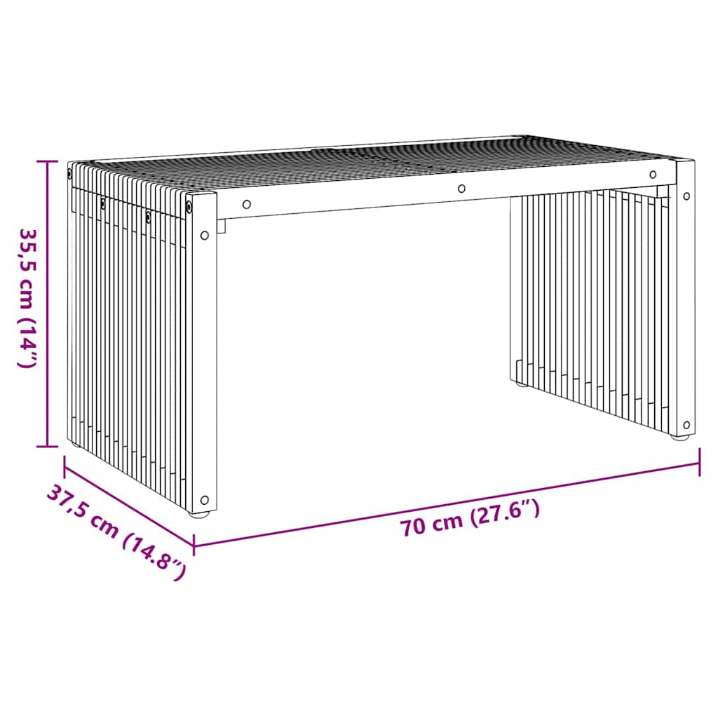 Hagesidebord Brun 70 x 37,5 x 35,5 cm Massivt Teaktre