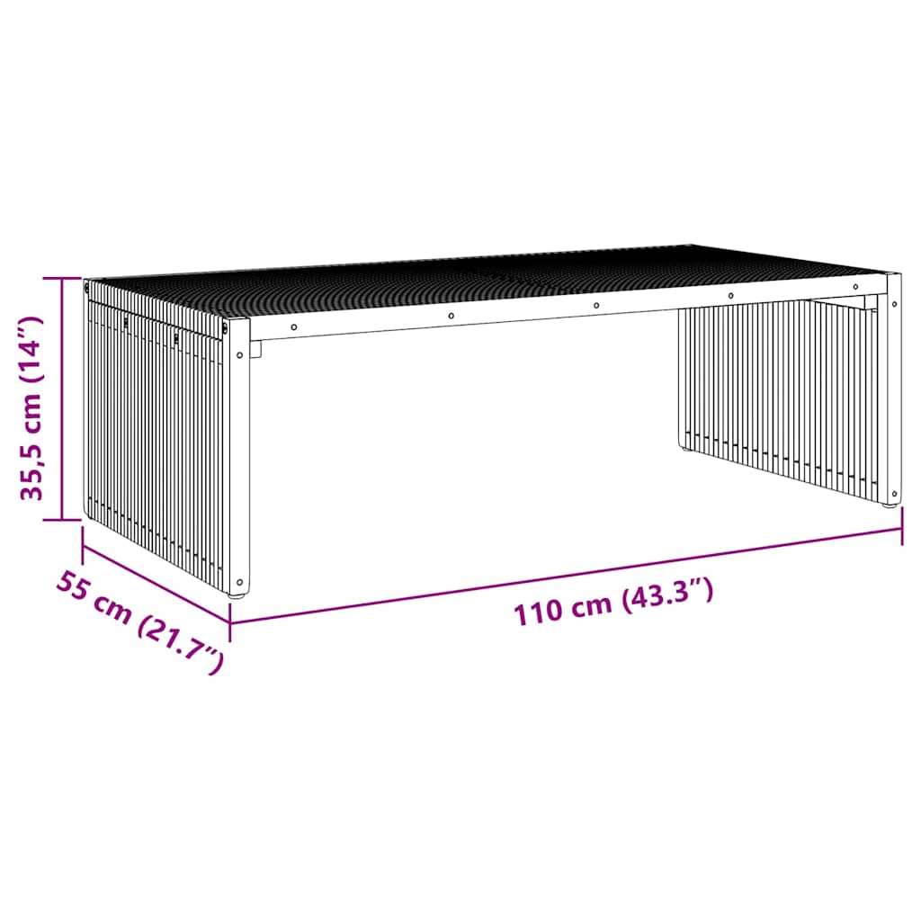 Hagesidebord Brun 110 x 55 x 35,5 cm Massivt Teaktre