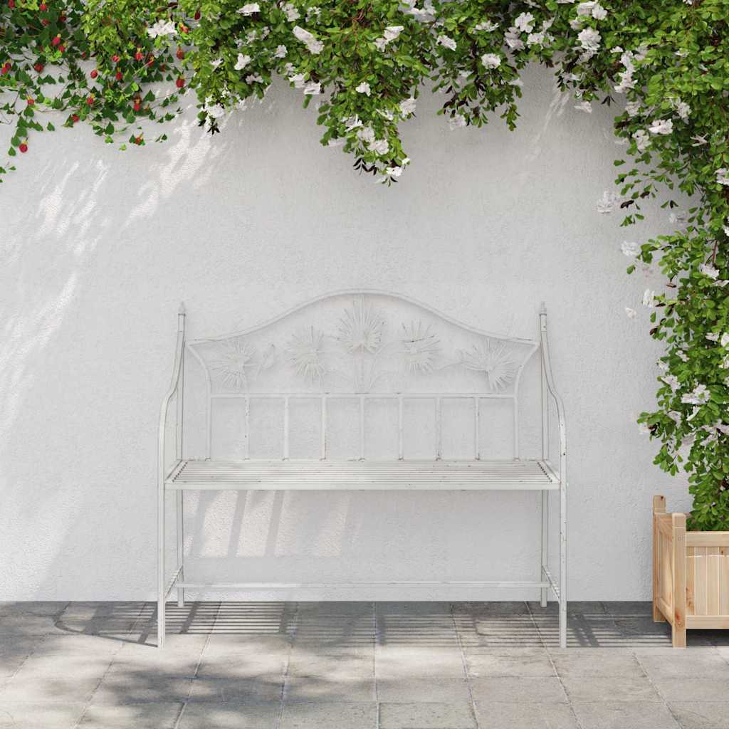 Hagebenk Antikk hvit 104 x 52,5 x 89 cm Stål