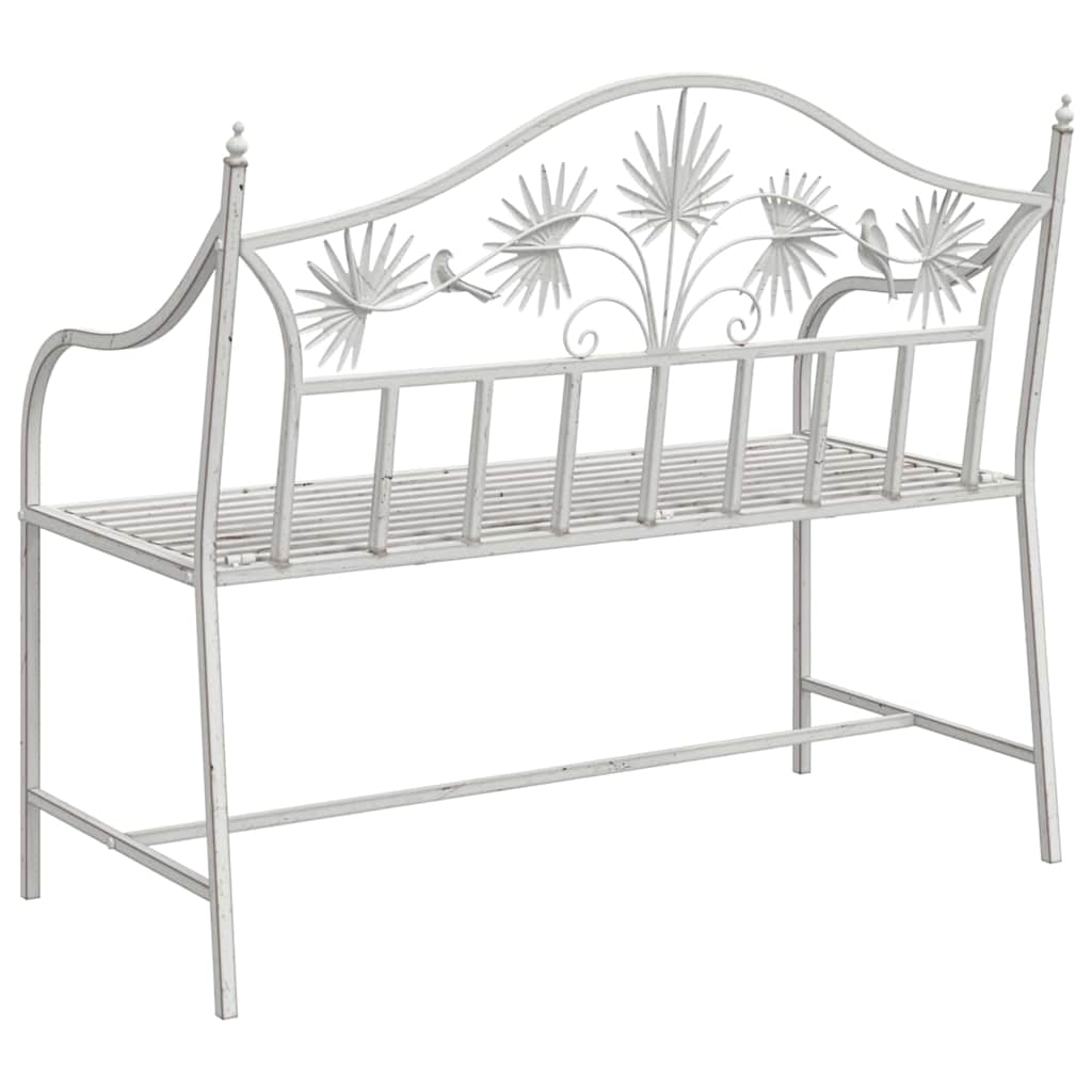 Hagebenk Antikk hvit 104 x 52,5 x 89 cm Stål