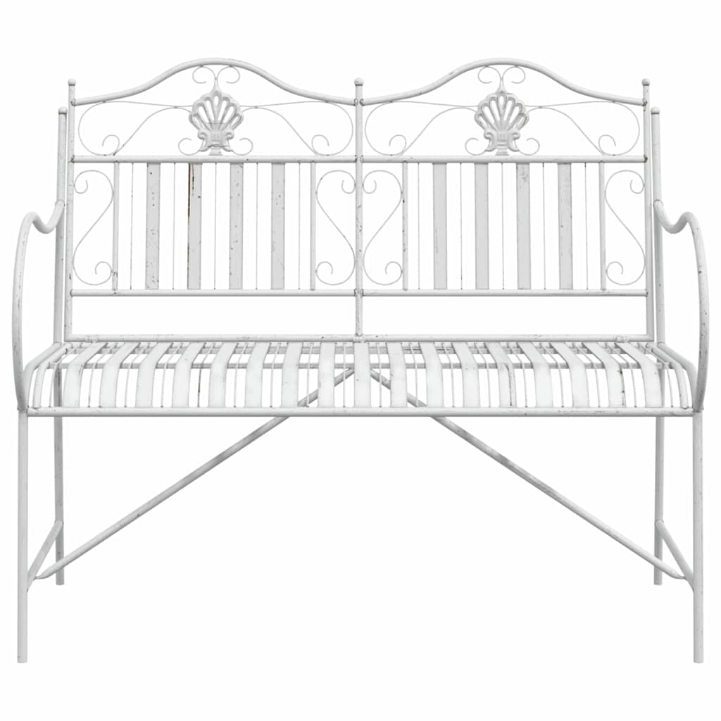 Hagebenk Antikk hvit 103,5 x 59 x 89 cm Stål