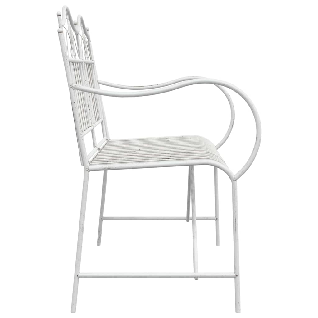 Hagebenk Antikk hvit 103,5 x 59 x 89 cm Stål