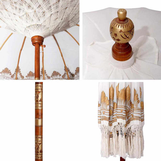 Balinesisk Parasol Krem 215 x 215 x 260 cm