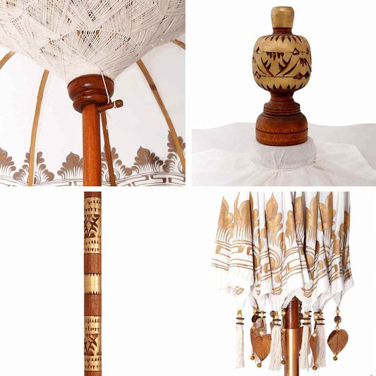 Balinesisk Parasol Krem 215 x 215 x 260 cm
