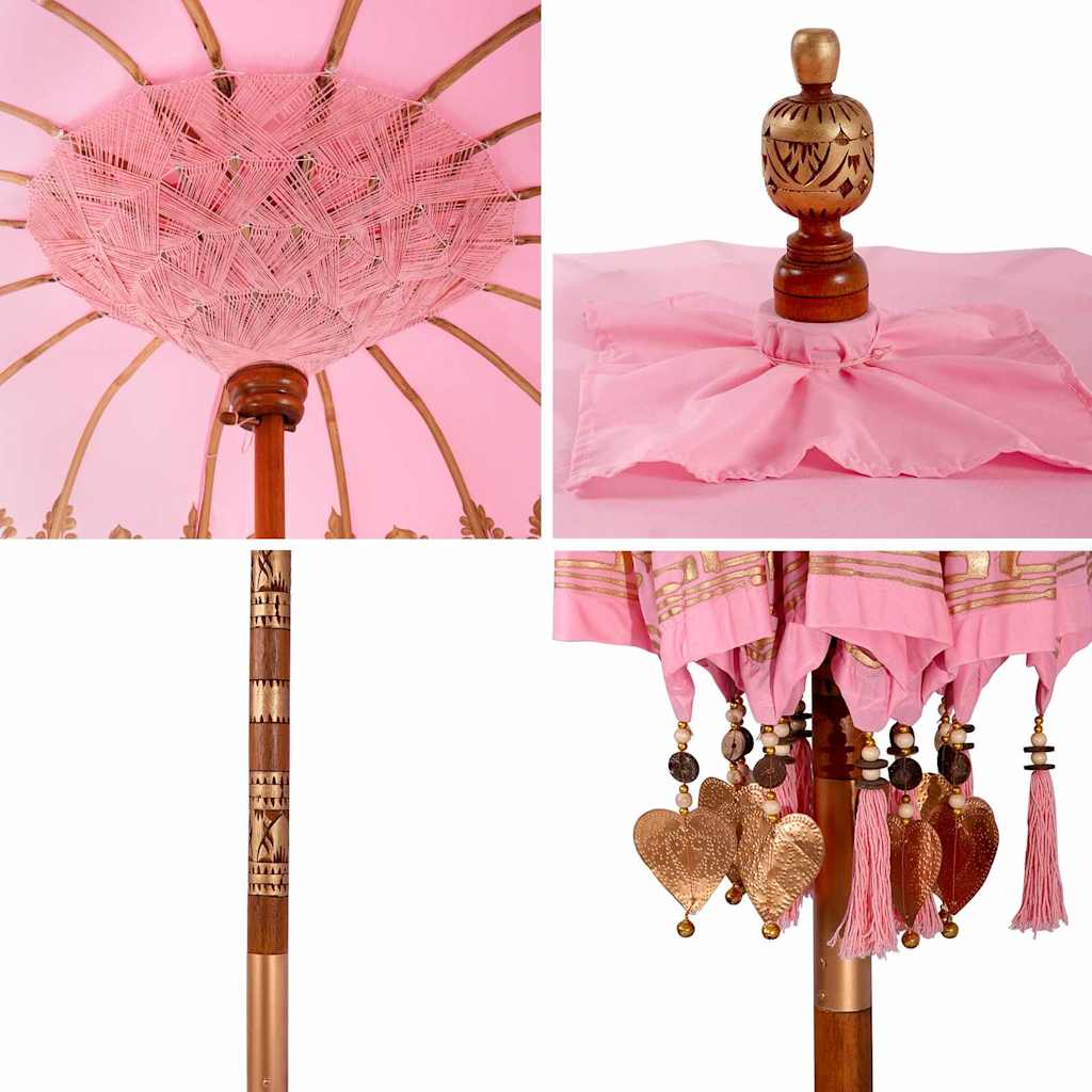 Balinesisk Parasol Rosa 215 x 215 x 260 cm