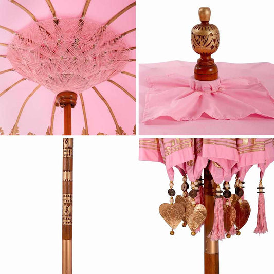 Balinesisk Parasol Rosa 215 x 215 x 260 cm