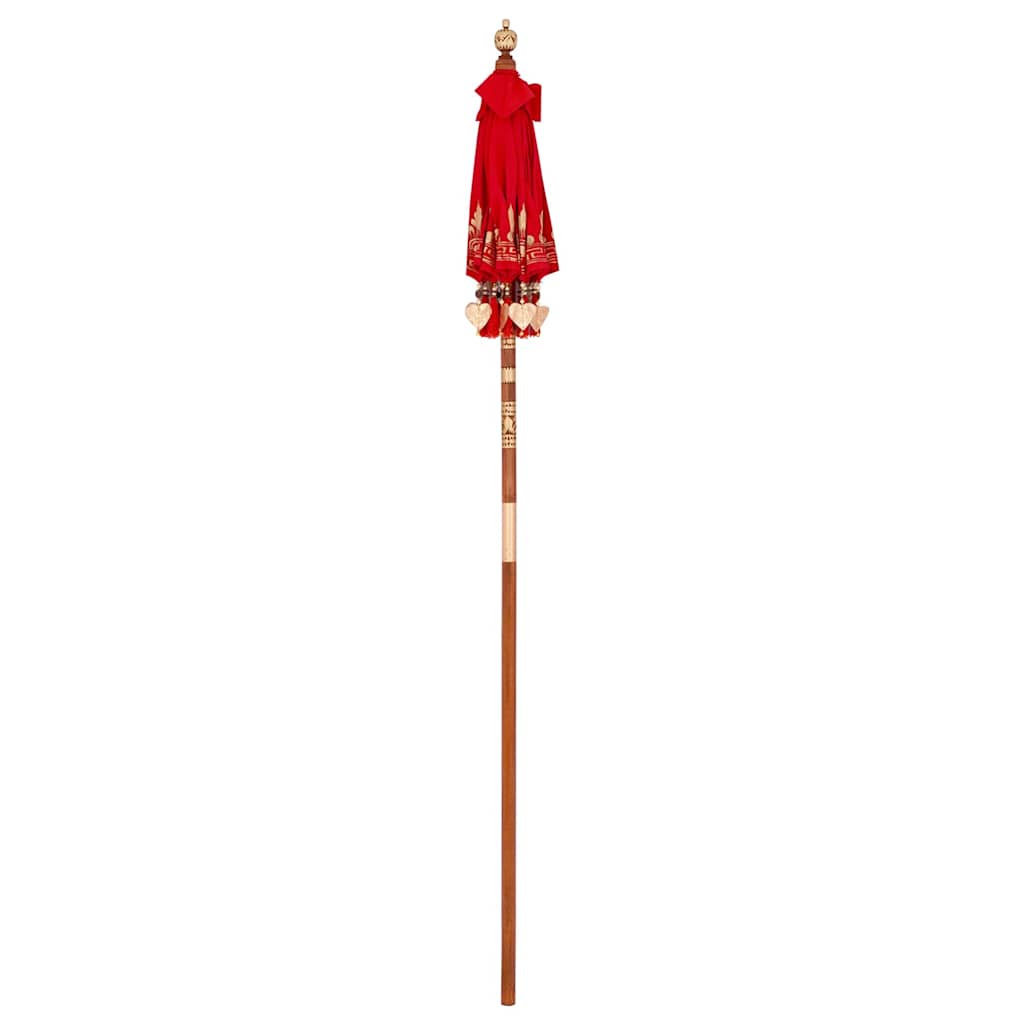 Balinesisk Parasol Rød 125 x 125 x 260 cm