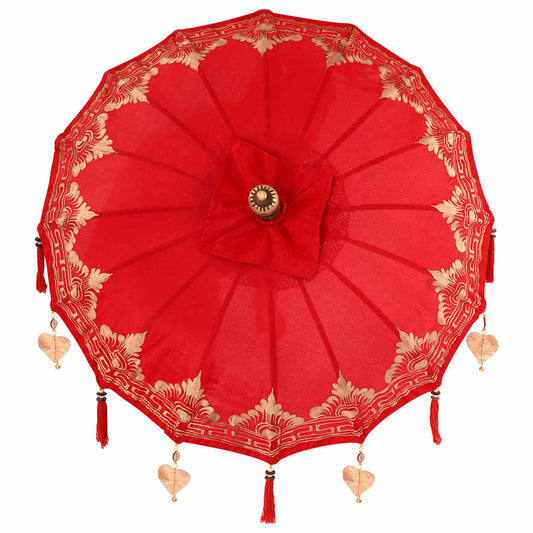 Balinesisk Parasol Rød 125 x 125 x 260 cm