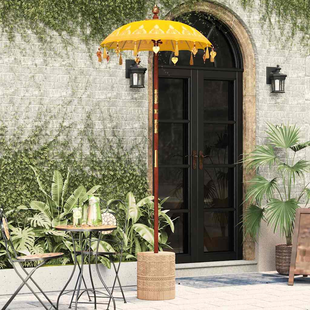 Balinesisk Parasol Gul 125 x 125 x 260 cm