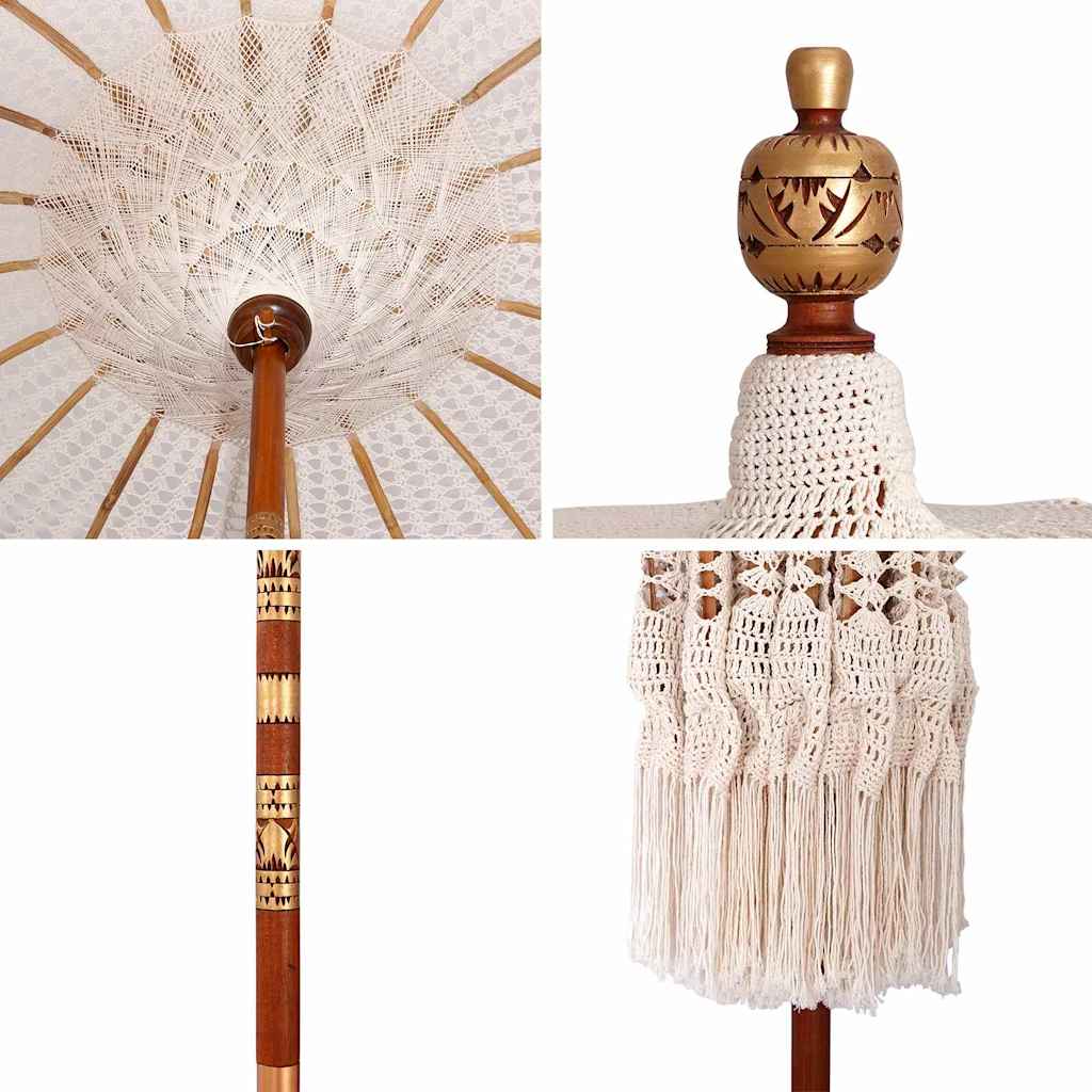Makrame Parasol Krem 190 x 190 x 260 cm