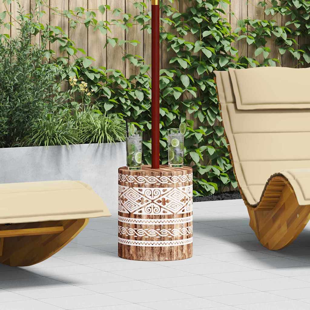 Parasollfot Hvitvasket Ø34 x 40 cm Massivt tre