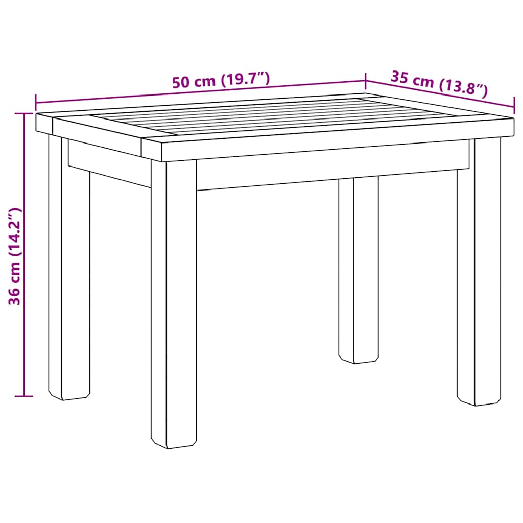 Kaffebord Brun 50 x 35 x 36 cm Massivt Teaktre