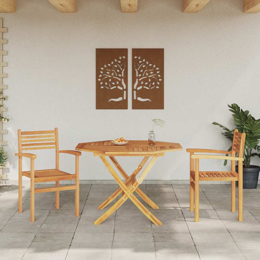 Hage stabelstoler 2 pcs Brun 55.5 x 55.5 x 90 cm Heltre teak