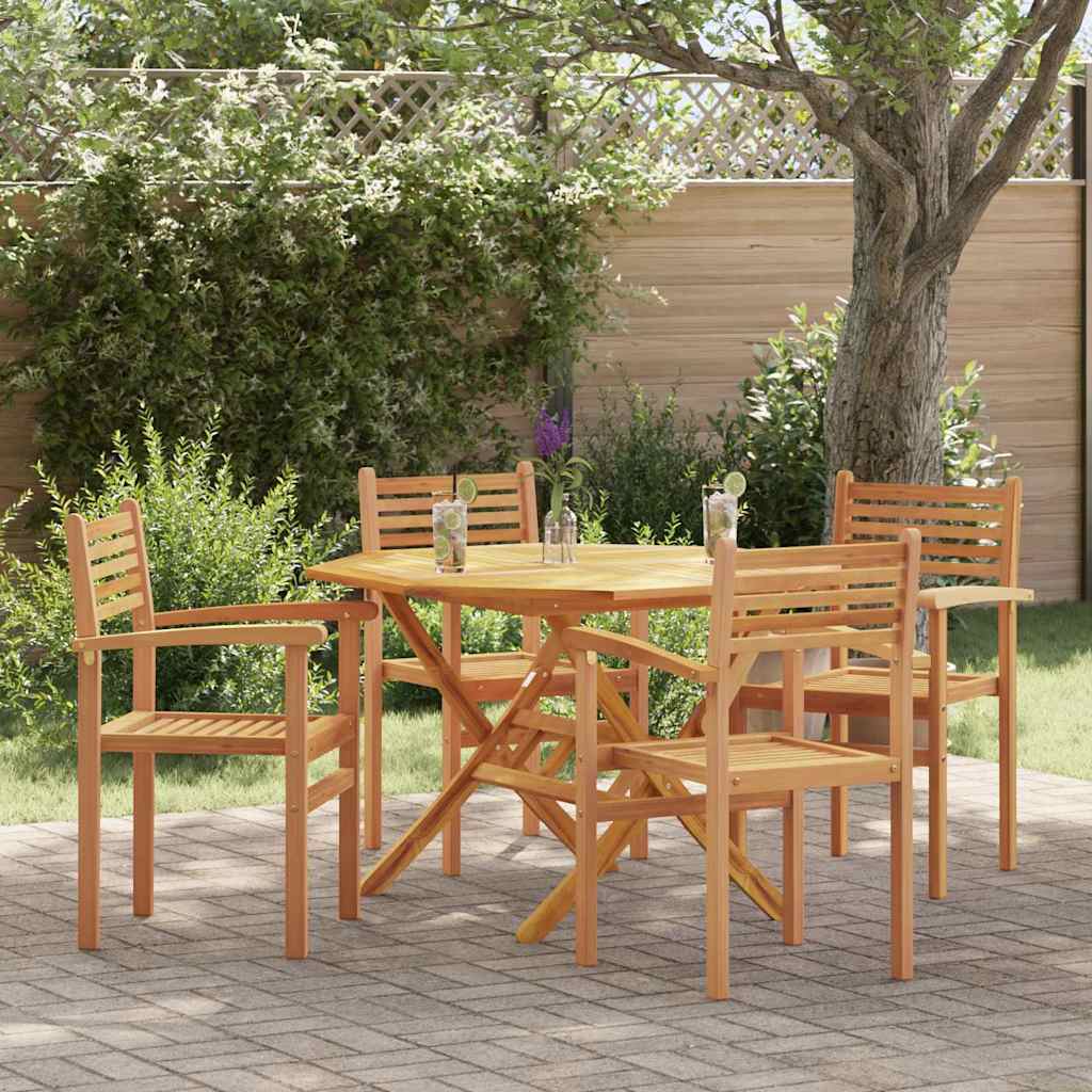 Hage stabelstoler 4 pcs Brun 55.5 x 55.5 x 90 cm Heltre teak